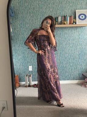 Laagam Renata Cape Maxi Dress size small